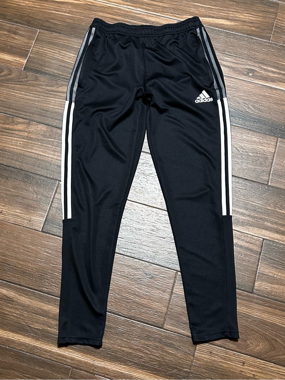 Adidas Men’s Tiro Jogger Pants Medium Black White Zippers‎ Sweatpants